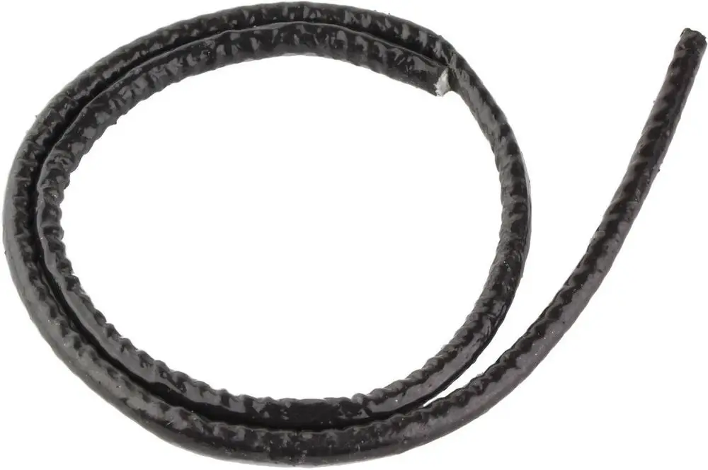Schwarze Dichtschnur von Bosch, in spiraliger Form, auf einem hellen Hintergrund liegend.